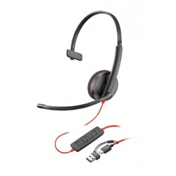 Poly Blackwire 3210 Monaural USB-C Headset +USB-C/A Adapter (Bulk) [8X214A6] - Гарнитура (Plantronics)